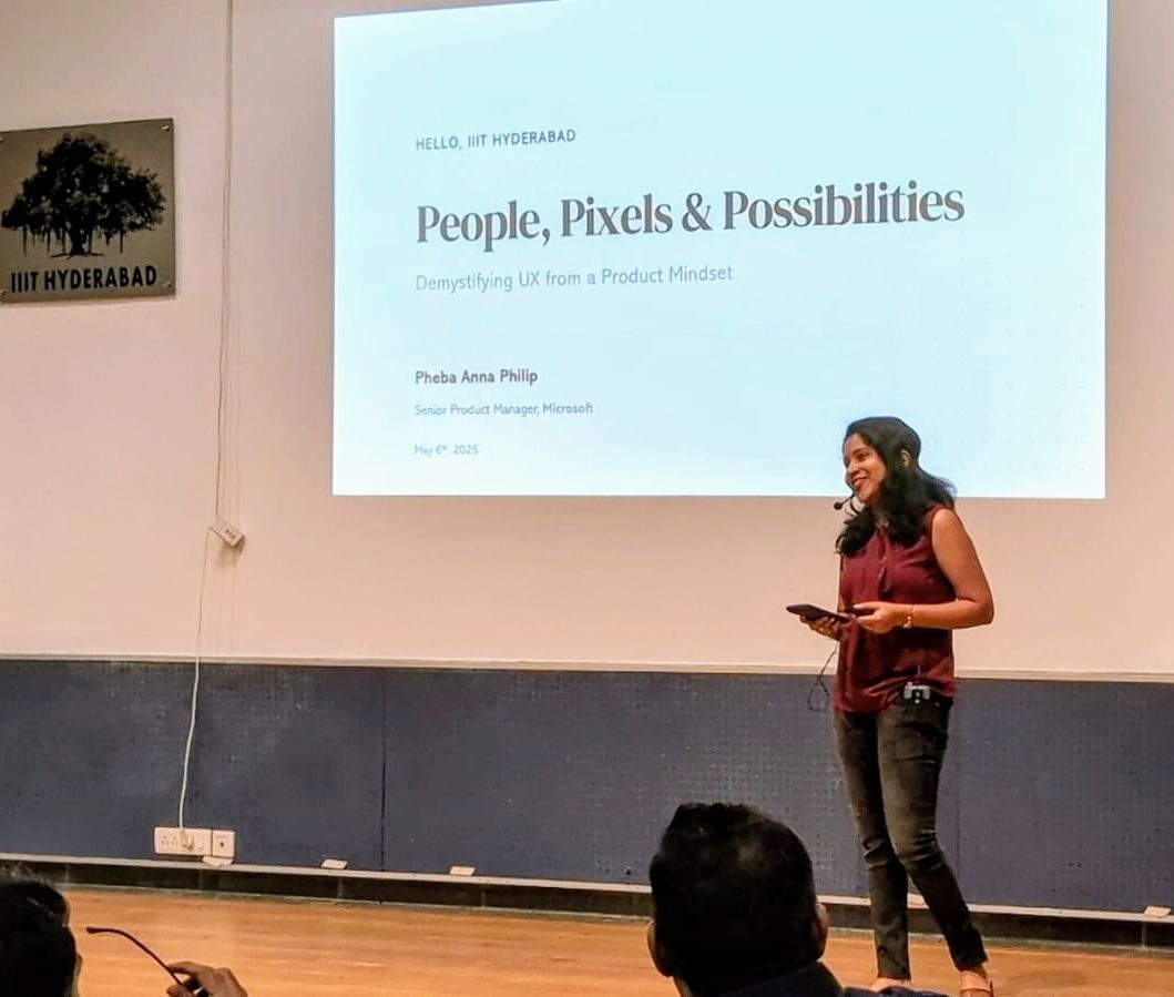 Pheba speaking at IIIT