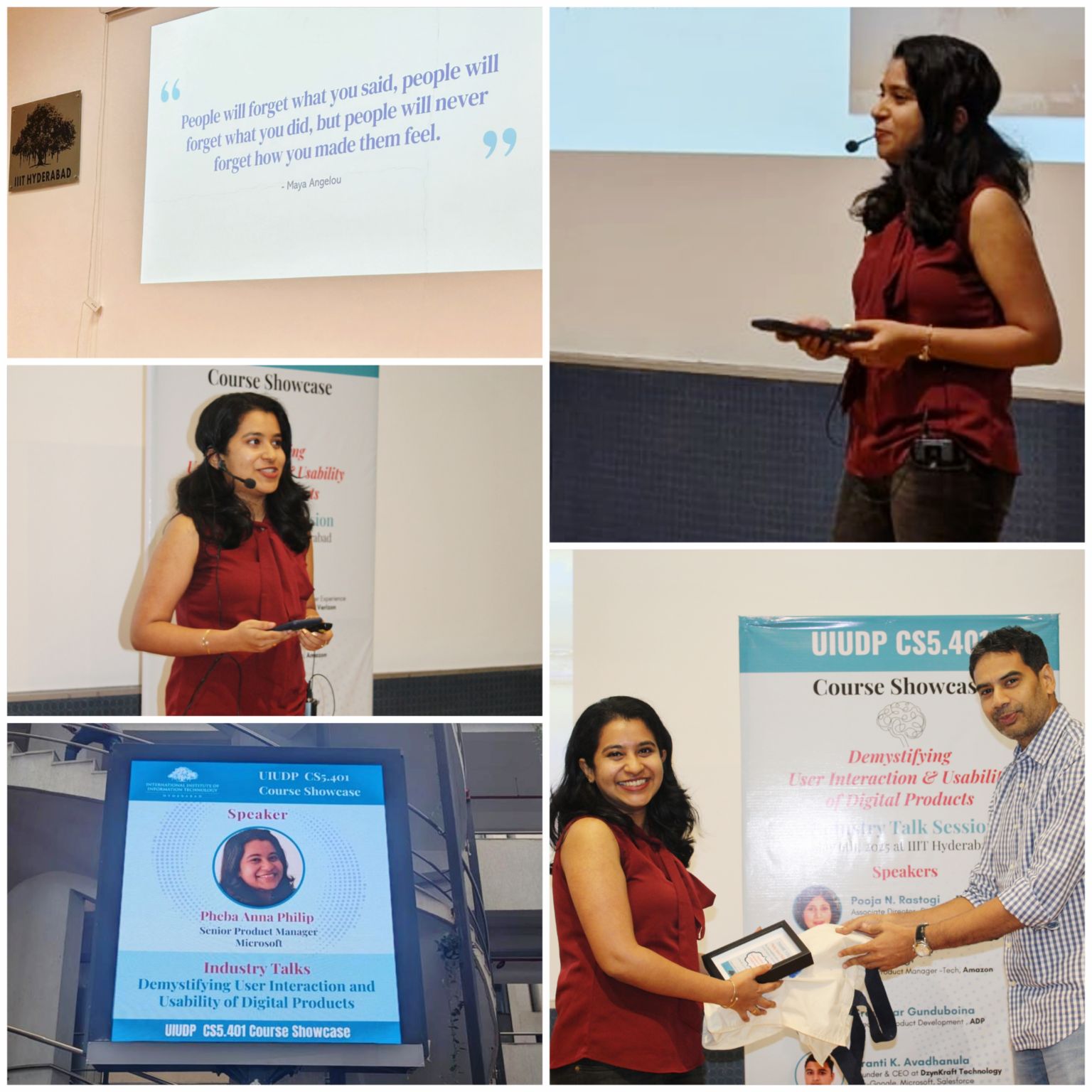 Pheba speaking at IIIT